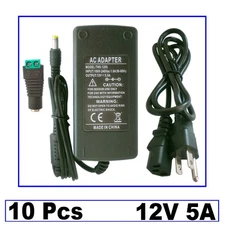 10-50 Pc Switch Power Supply Transformer AC To DC 12V 5A Adapter For LED Strip