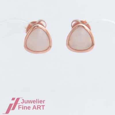 FHT - Ohrstecker - 2 Mondsteine 2,28ct - Cabochon - 14K/585 Rotgold - Neu