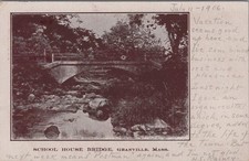 School House Bridge Granville MA 1906 Stone Rural Landscape Postcard