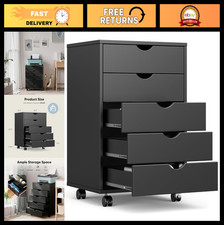 5 Drawer Mobile File Cabinet on Wheels - Under Desk Storage Organizer, Vertical