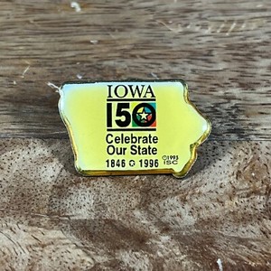 Iowa 150 Anniversary Lapel Hat Pin 1846-1996 Vintage 1993 Dart Inc. Enamel
