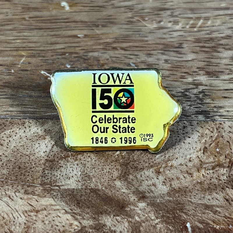 Iowa 150 Anniversary Lapel Hat Pin 1846-1996 Vintage 1993 Dart Inc. Enamel