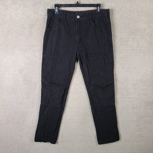 Iron And Resin x JackThreads Hose Herren 34 schwarz Canvas Doppelknie Workwear