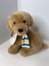 Vintage Dakin Soft Classics Plush Dog Stuffed Yellow Lab Puppy With Sock 1987