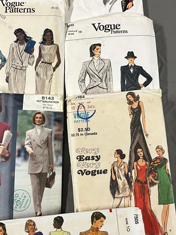 Vintage Vogue Sewing Patterns Lot Misses Jacket Dress Jumper Skirt - Image 4 of 4