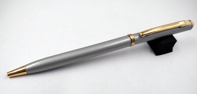 Pierre Cardin Capri Metallic Grey Body Ballpoint Ballpen Ball Pen New Blue Ink