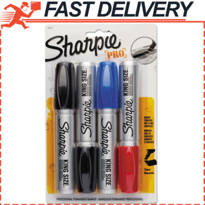 Sharpie Pro King Size Permanent Marker, Black, Blue and