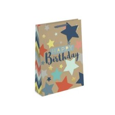 Lot de 12 grands sacs cadeaux d'anniversaire effet kraft
