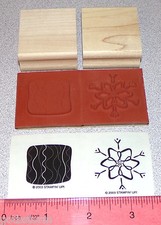 Christmas Snowflake Rubber Stamps w/Background 2pcs Stampin Up Little Layers II