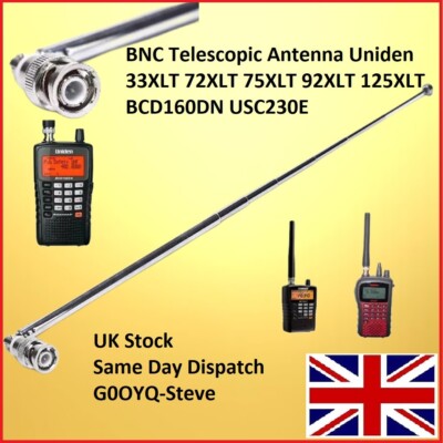 BNC Teleskop Antenne Uniden 33XLT 72XLT 75XLT 92XLT 125XLT BCD160DN USC230E