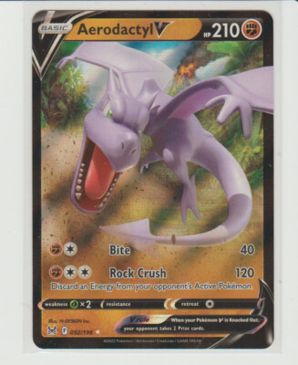 Aerodactyl V Ultra Rare Holo Pokemon Card Lost Origin 092/196 | eBay