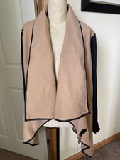 Izabel London Ladiescamel &black Drape Jacket Size 8/10