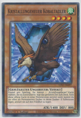 Yugioh Kristallungeheuer Kobaltadler  Common 1. Auflage Mint! LDS1-DE097
