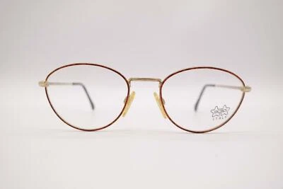 Lunettes Vintage Luxottica 2121 Plaquées Or En Cuivre Ovales NOS - Photo 1/4