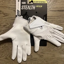 Grip Boost Solid White Stealth 6.0 Boost Plus Football Gloves Youth Small