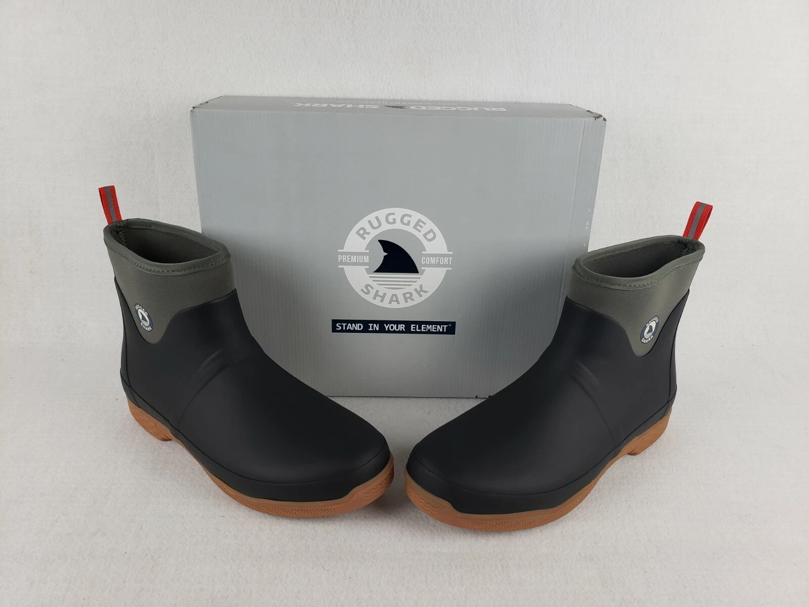 RUGGED SHARK Men's Mid Height Fishing Deck Boot Waterproof SZ 13 M