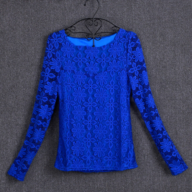 Chicrise Maglia a Maniche Lunghe da Donna, in Pizzo Autunnale, a Maniche Lunghe, Girocollo, Casual, Elegante all'Uncinetto, esercitoVerde, XL