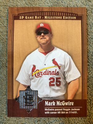 2001 SP Game Bat Milestone #55 Mark McGwire Cardinals