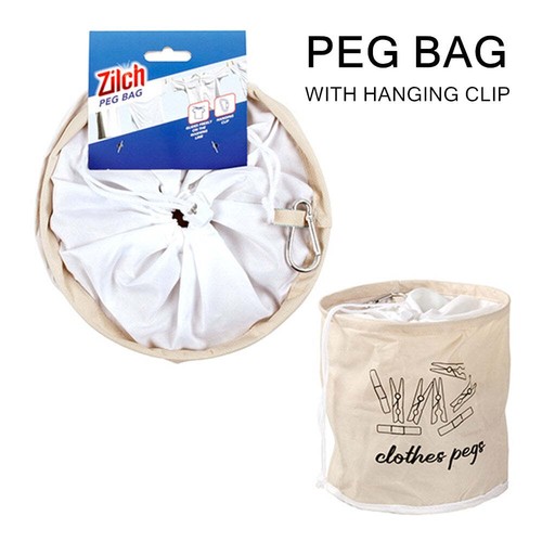 Hanging Clothes Peg Bag Laundry Pegs Basket Storage Lightweight