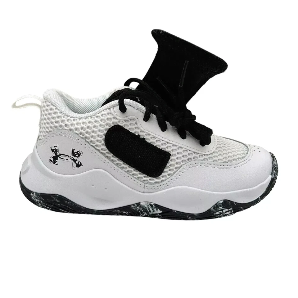 Nuevo Zapato de Baloncesto Under Armour Lockdown de Cuero para Niños Pequeños Blanco/Negro 13K Foto 3 de 4