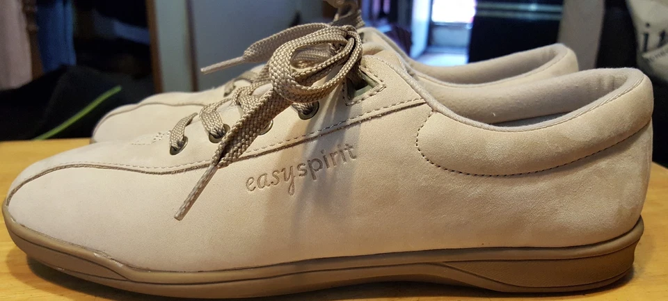 Easy Spirit Zapatillas Anti Gravedad Tostado Talla 9 Cuero/Cordones Bowling Look Unisex Foto 2 de 4