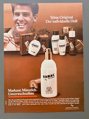 Tabac Original Männlich Markant Unverwechselbar 1988 Vintage Ad Werbung Reklame