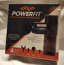 PowerFit Percussion Massager, BK3446Q 4 Massage Tips Included, 5637