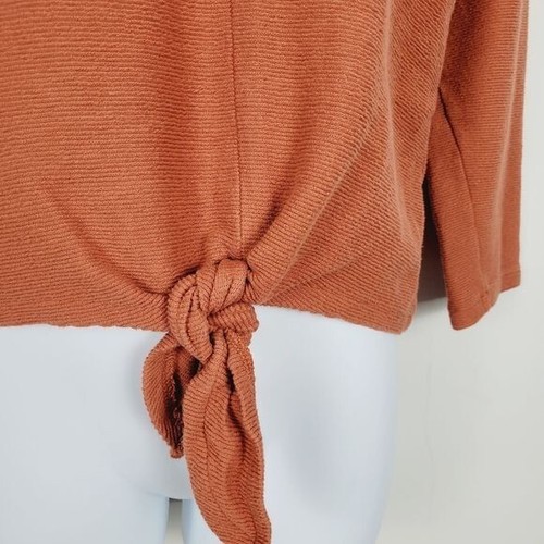 Madewell Texture & Thread Burnt Sienna Ribbed Tie Front Size S - 第 5/9 張圖片