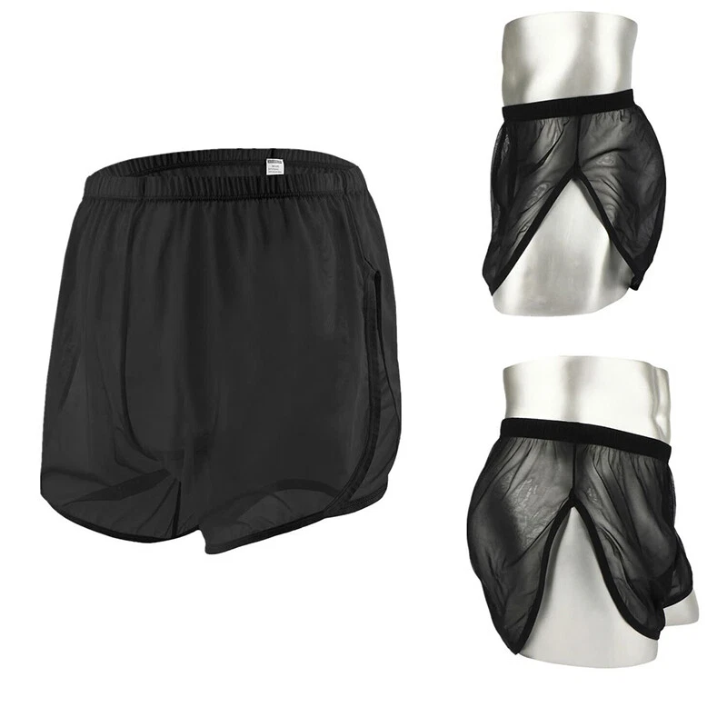 ZONBAILON Men s Boxer Shorts Loose Split Side Mesh See Through Light Breathable