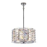 HäNgeleuchte Deckenlampe Pendellampe Esszimmerlampe Stahl Kristalle Glas Nickel