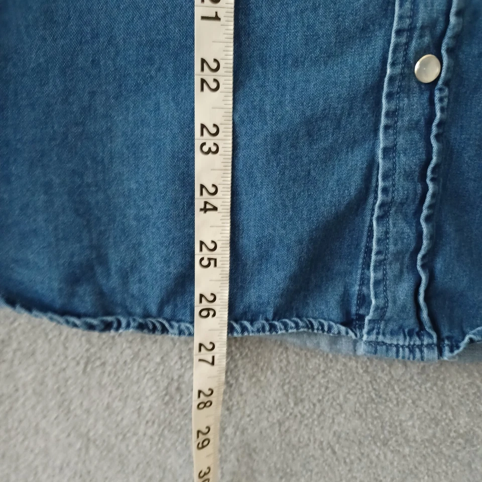 Torn By Ronny Kobo Shirt Womens Large Blue Chambray Western Pearl Snap Shirt - Image 3 of 4