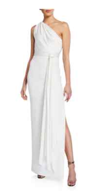 NWT Solace London One-Shoulder Maxi Dress Winter White 10 US