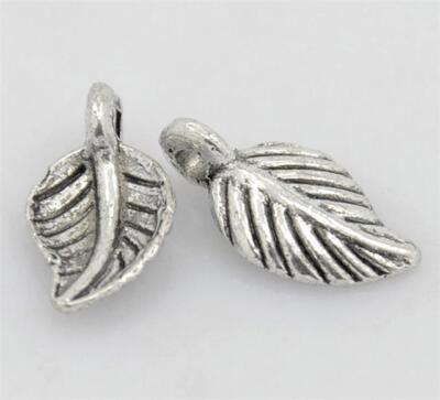 20 TIBETISCHES SILBER KLEINES BLATT CHARMS ANHÄNGER 14mm TOP QUALITÄT C94