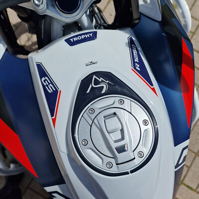 3D-sticker tankpad compatibel met/vervanging voor BMW Motorfiets R 1250 GS ADVETURE Trophy van 2022 tot 2023 (blauw
