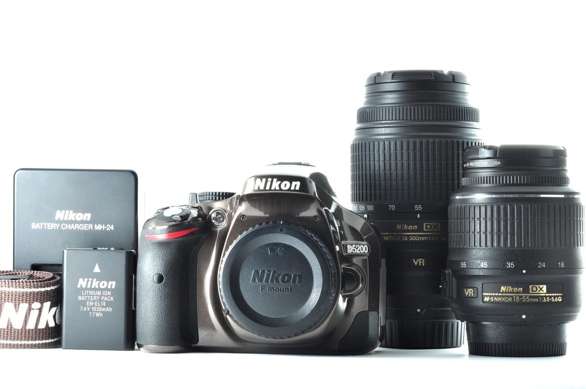 Nikon D5200 Digital Camera AF-S DX 18-55mm, 55-300mm Lens, Shutter