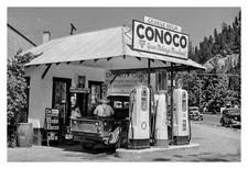 CONOCO GAS STATION OLD TRUCK OLD TRUCK 1941 OROFINO IDAHO 4X6 PHOTO