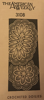 3108 AW Vintage Pineapple Round & Oval Doily Pattern to CROCHET  (Repro)