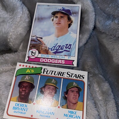1979 Topps #318 Bob Welch Rookie & 1980 Topps  Mike Morgan Rookie #671