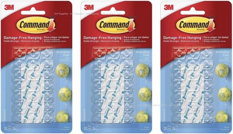 3M Command Decorating Hooks Self-Adhesive Strips Wall Hanging Christmas Lights - Image 3 of 4