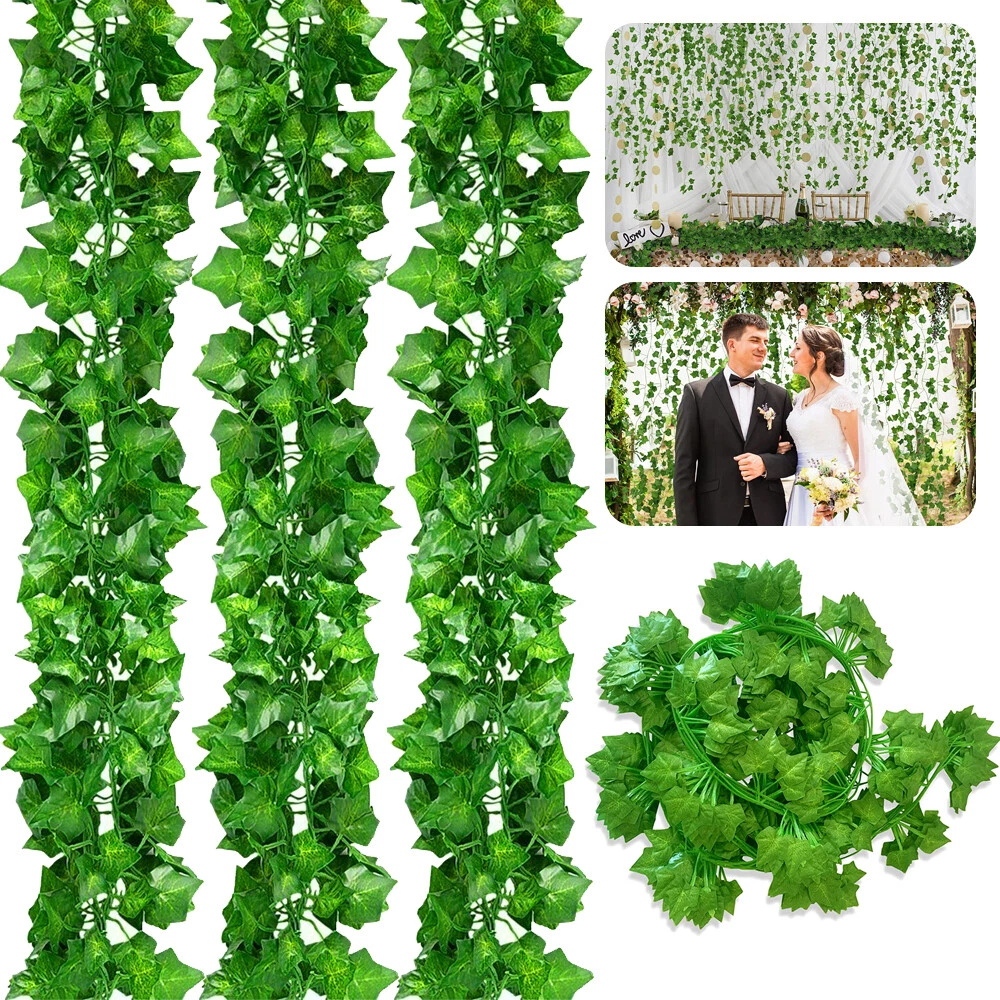 Edera artificiale, 12 foglie di edera artificiale da appendere alla