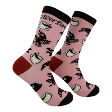 Cawfee Socks Funny Sarcastic Coffee Graphic Novelty Footwear for Ladies