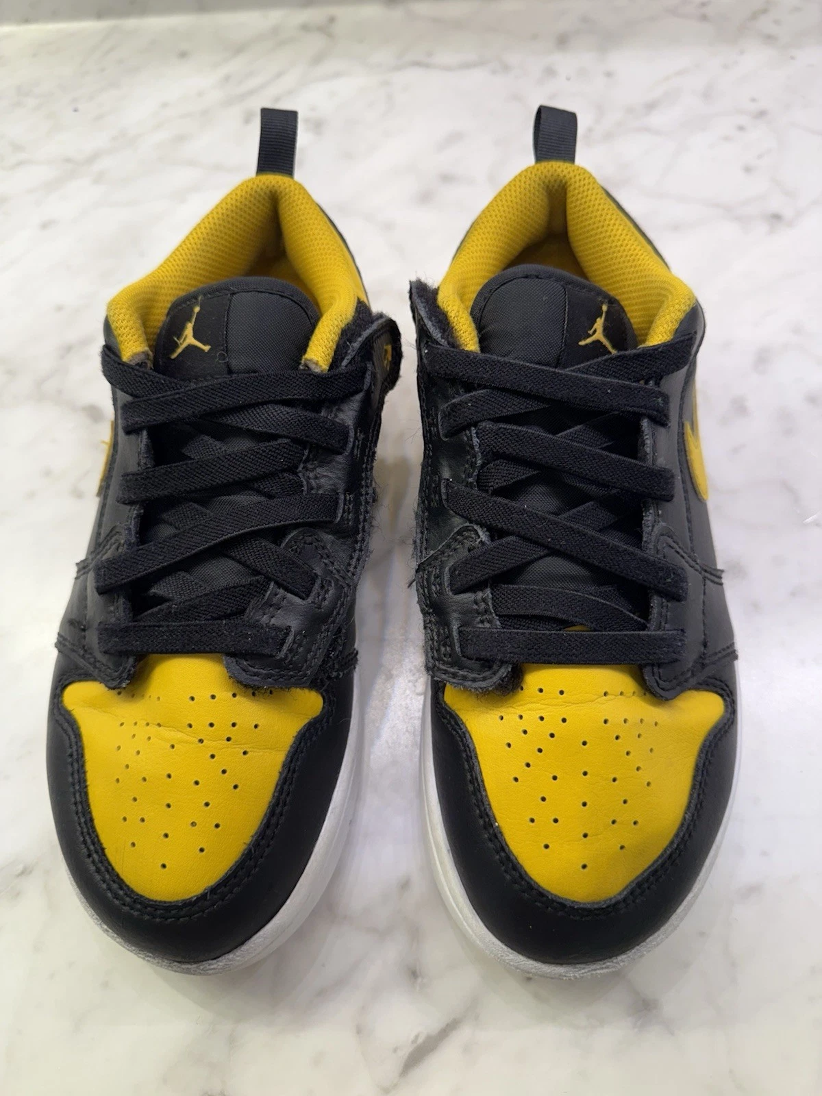 Nike Air Jordan 1 Sneakers Basse Ragazzo Taglia 3Y Nero Giallo Scarpe da Basket