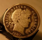 1902-P BARBER DIME 90% Silver / Good, Circulated Condition