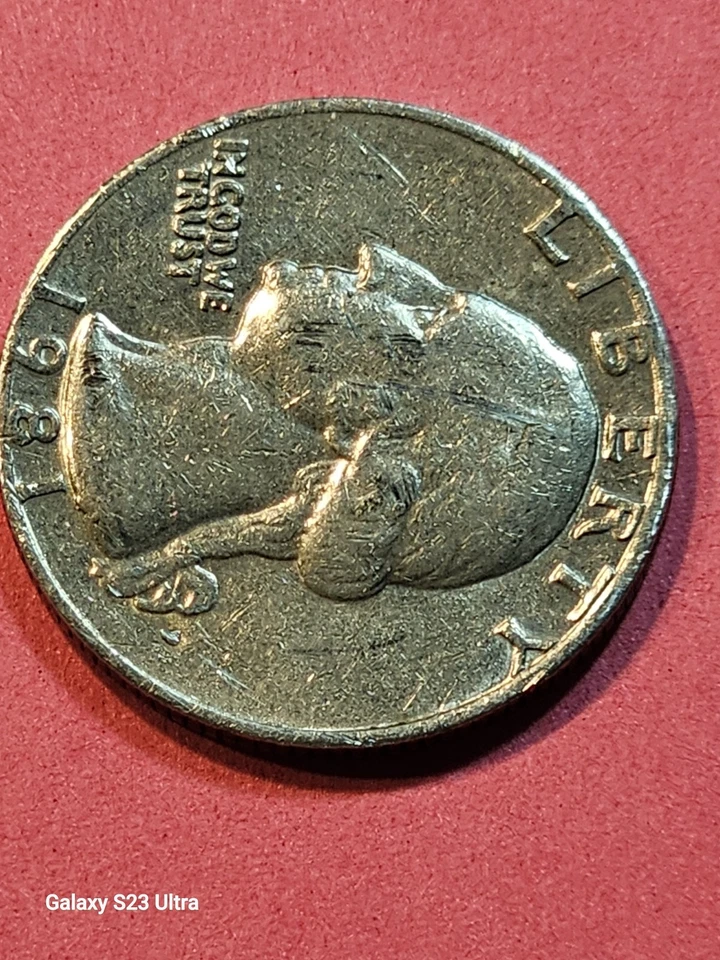 1981P Washington Quarter Dollar, Motto O/R Die Errors, Date & (L)-Liberty On RIM - Image 2 of 4