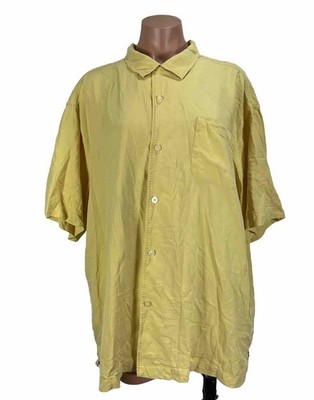 Tommy Bahama Shirt Mens 2XL Yellow Original Fit Short Sleeve  Aloha Silk