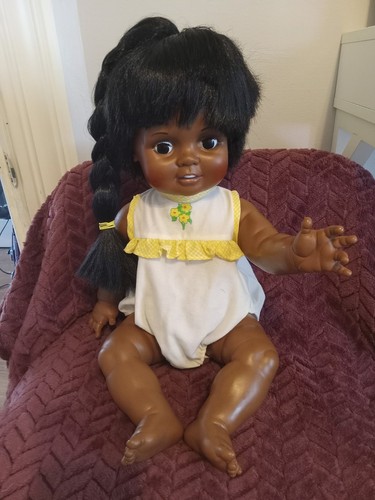 Baby Chrissy Doll By Ideal Toys Corporation Growing Hair African American 1972