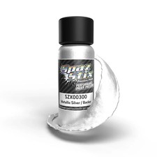 Spaz Stix - Metallic Silver/"Candy" Backer, Airbrush Ready Paint, 2oz SZX00300