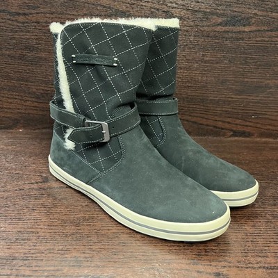 Helly Hansen Women's Snow Boots Size 9 Black Quilted Faux Shearling Winter 12068