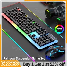 Wired Gaming Keyboard and Mouse Combo Set LED Light Backlight for Computer PC