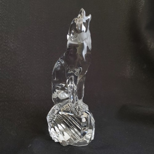 LENOX CRYSTAL "IL CUSTODE DELLA NATURA SELVAGGIA" STATUINA LUPO ULULANTE 7,5 Alta Germania - Foto 5 di 14